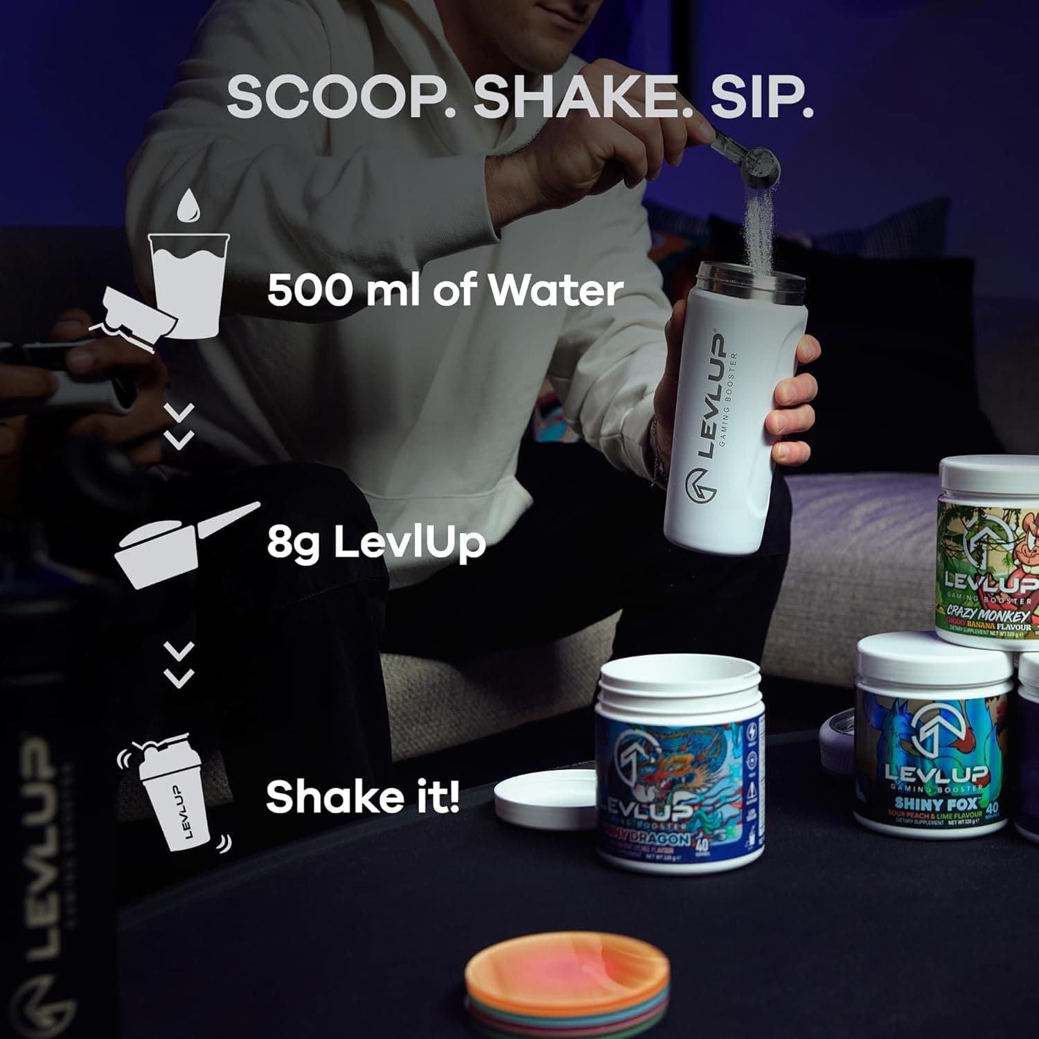 LevlUp Nuke Edition Gaming Booster – Blue Raspberry & Limette, 320g